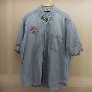 LAL Mens Large Denim Shirt Colorado School of Mines NSSBC Judge 2004 ASCE Blue